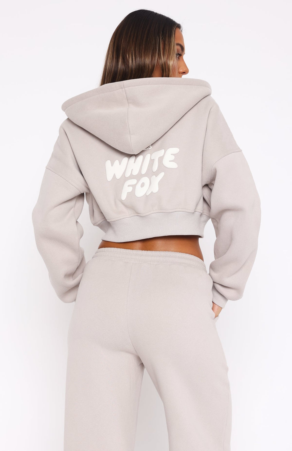 Offstage Cropped Zip Hoodie Moon