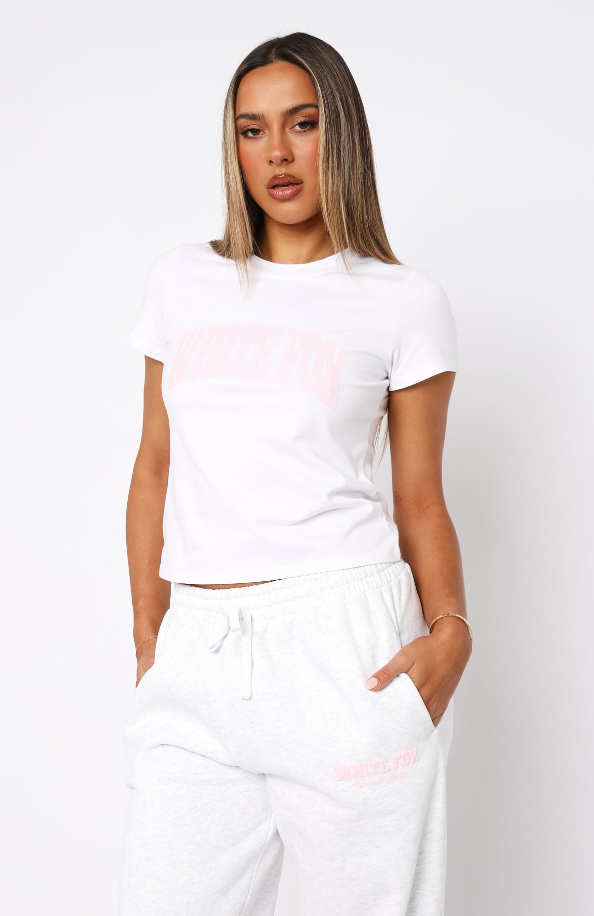 Decade Classics Varsity Relaxed Baby Tee White