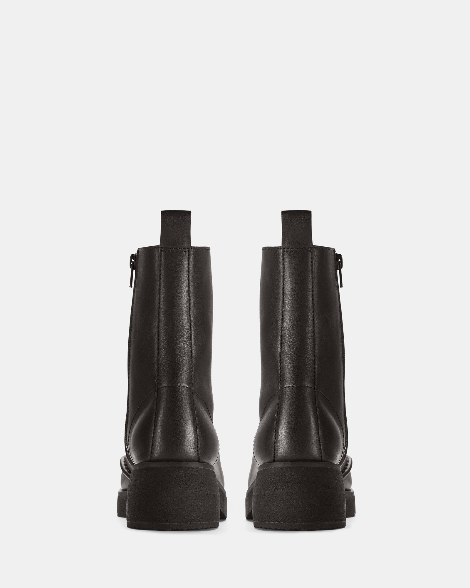 Effery Zip Black Leather