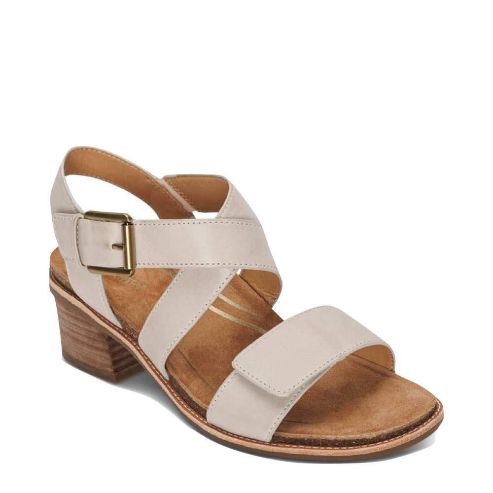 Aetrex Women's Kristin Arch Support Block Heel Sandal (Ivory)