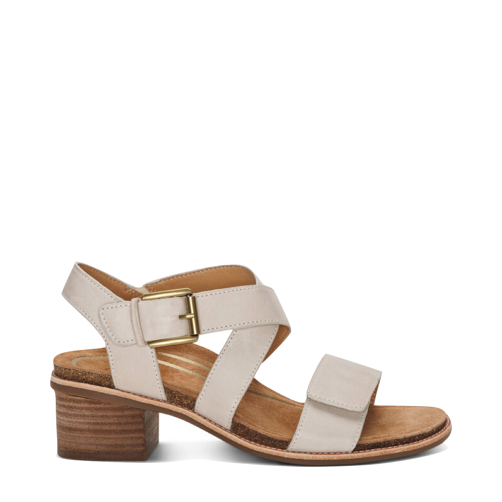 Aetrex Women's Kristin Arch Support Block Heel Sandal (Ivory)