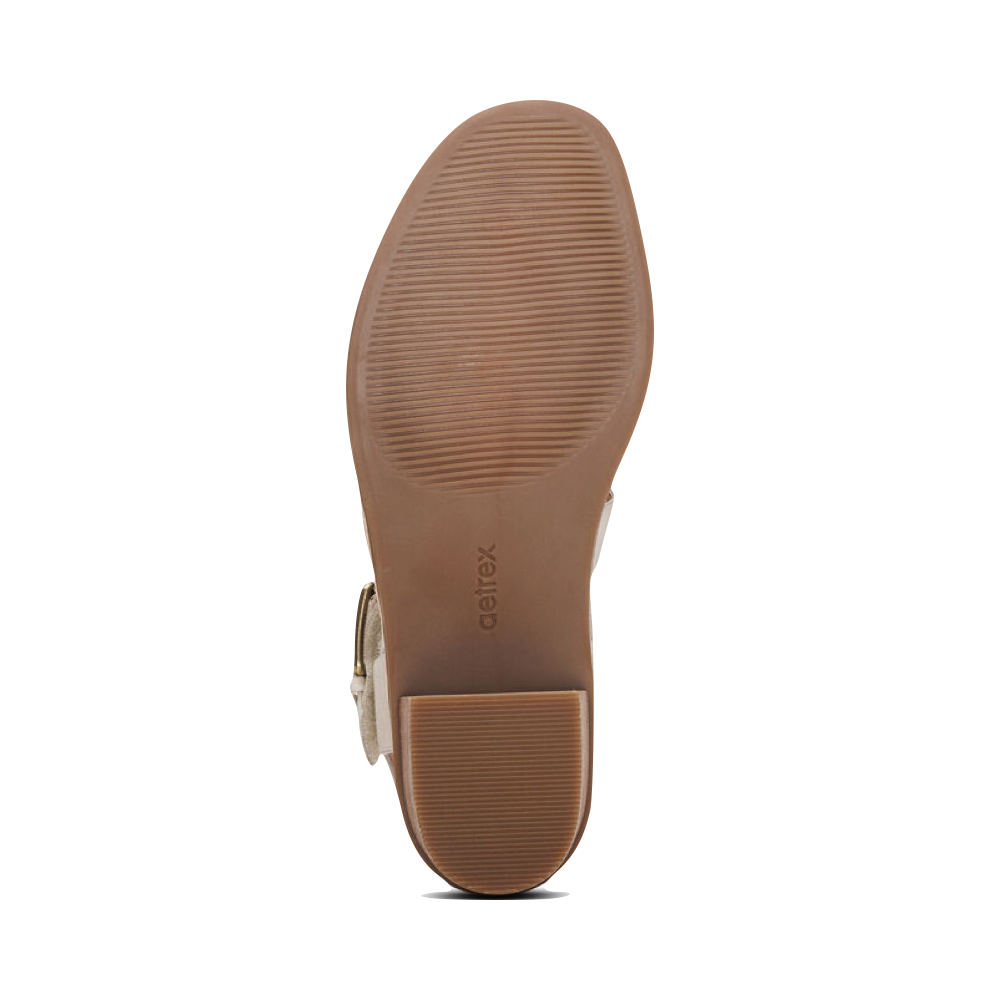 Aetrex Women's Kristin Arch Support Block Heel Sandal (Ivory)
