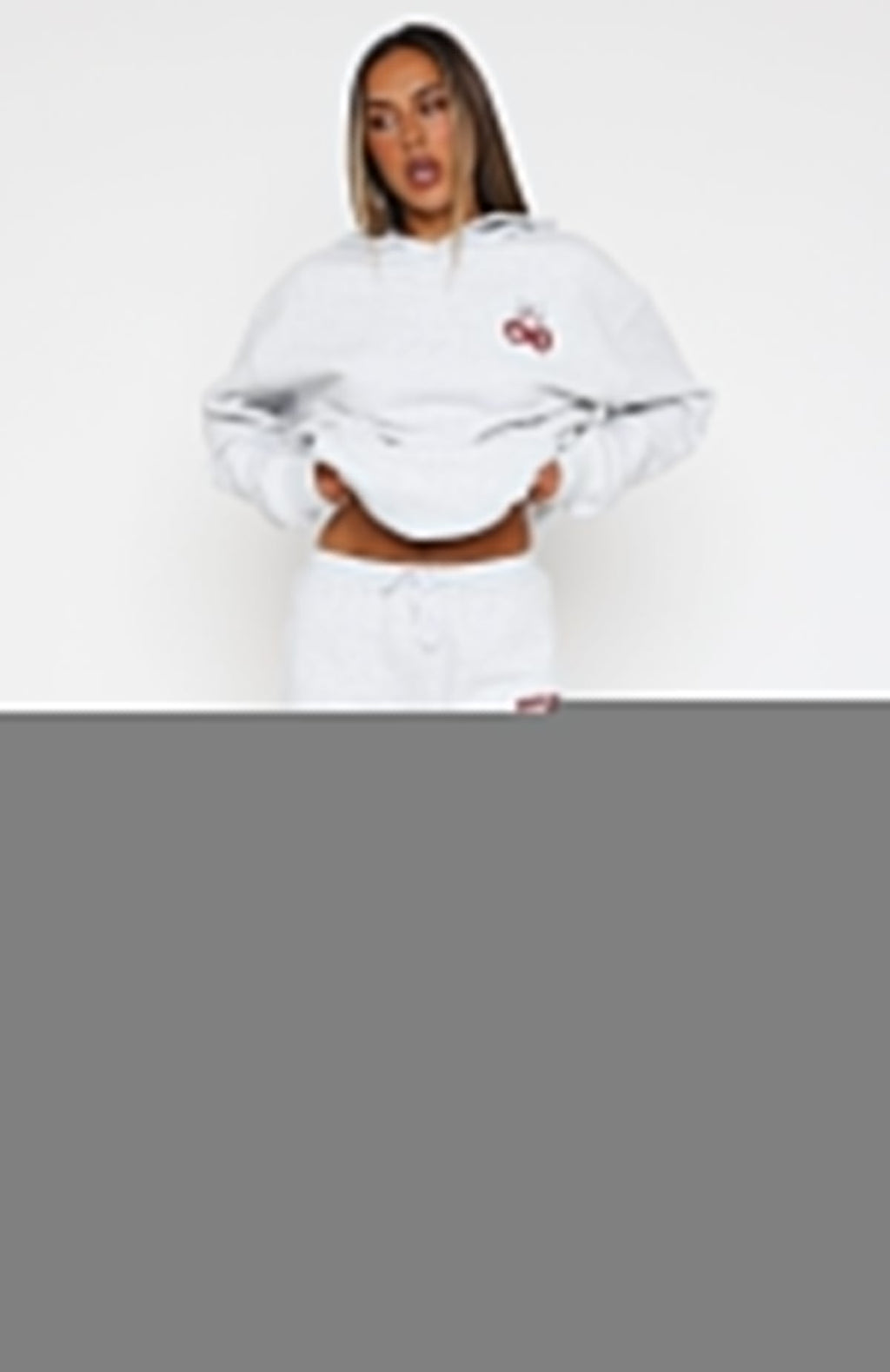Feel The Love Wide Leg Sweatpants Grey Marle
