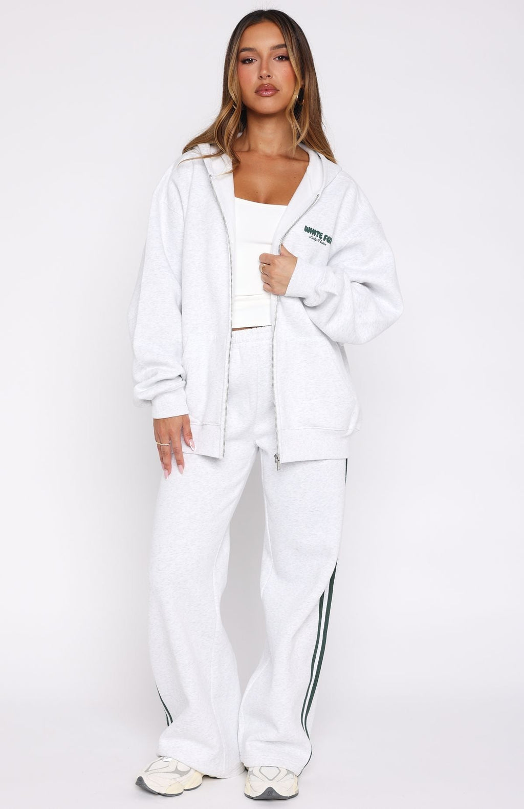 Lucky Thirteen Charise Zip Front Hoodie Grey Marle
