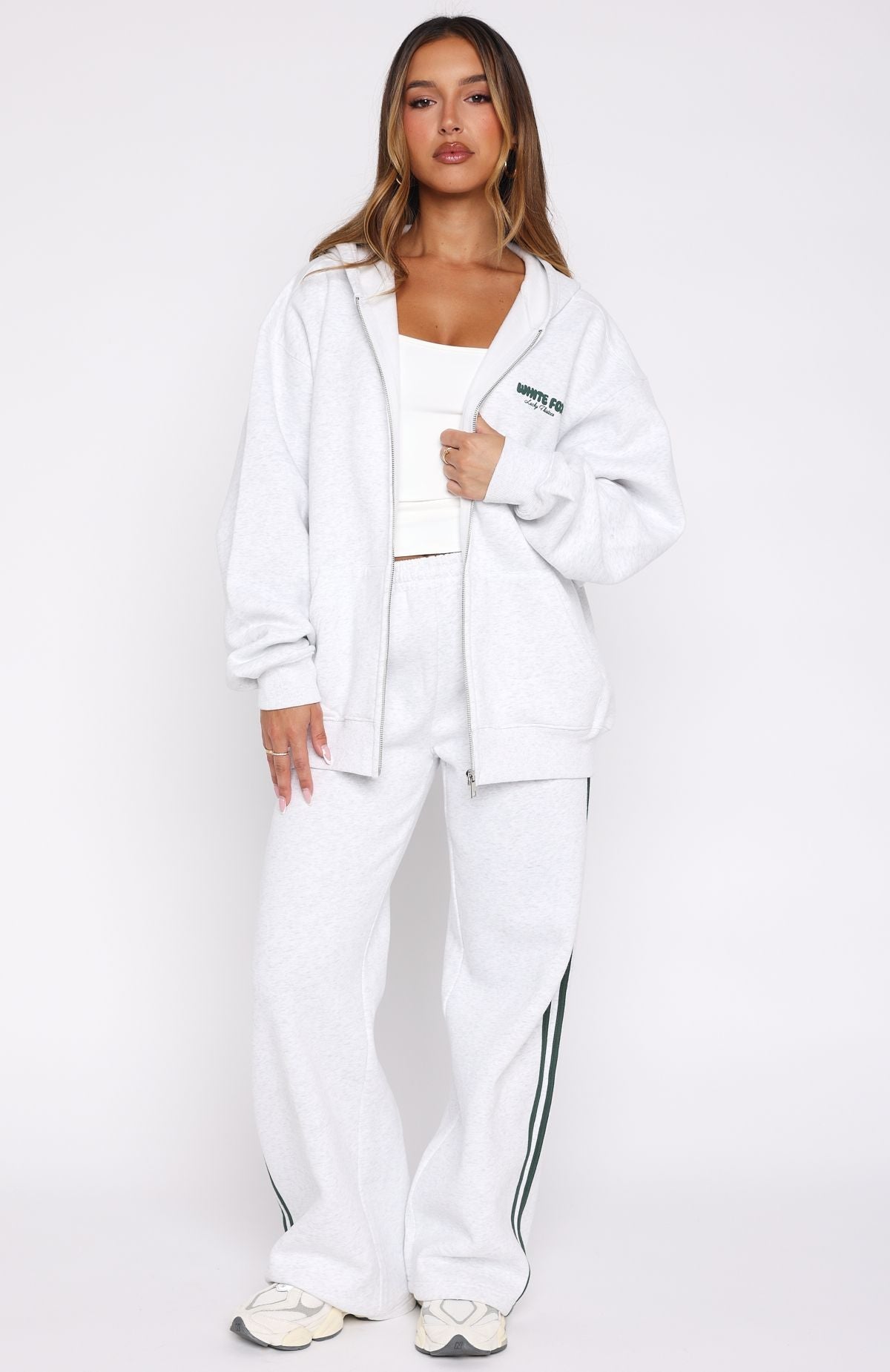 Lucky Thirteen Charise Zip Front Hoodie Grey Marle